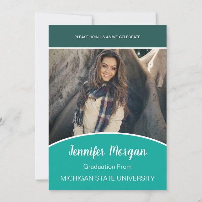 Minimal Classy Photo Graduation Invitation (Front)
