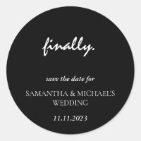 Minimal Clean Black Script Finally Save Date