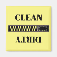 Minimal Clean Dirty Zipper Dishwasher Magnet