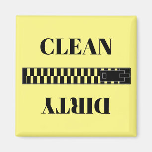 Minimal Clean Dirty Zipper Dishwasher Magnet