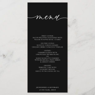 Minimal Clean Simple Modern Black Wedding Programme