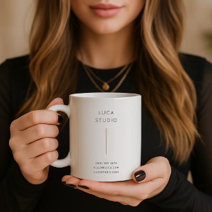 Minimal Clean Simple Modern QR Code Gold Coffee Mug
