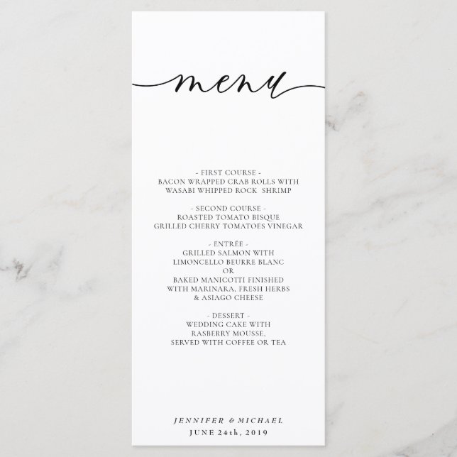 Minimal Clean Simple Modern White Wedding Programme (Front)