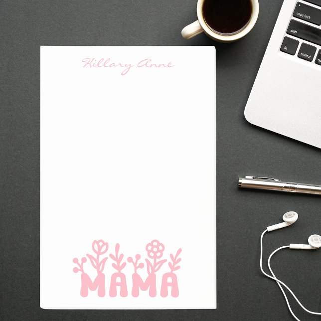 Minimal Clean Simple Pink Floral Mama For Her Post-it Notes (Creator Uploaded)