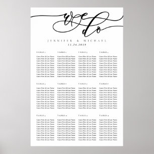 Minimal Clean Simple Wedding Table Numbers Poster