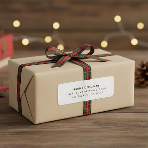  Minimal clean simple white return address label