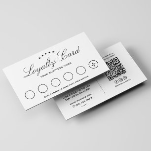 Minimal Clean White Loyalty Punch Appointment Business Card