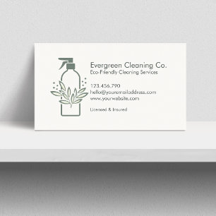 Minimal Cleaning Services Modern House Cleaning Business Card