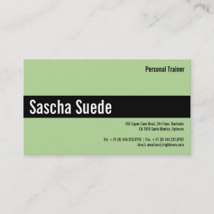 minimal clear black green professional for vegans business card