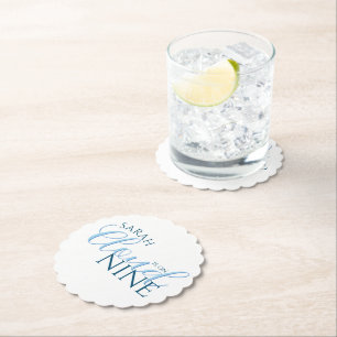 Minimal Cloud nine Modern script bridal shower Paper Coaster