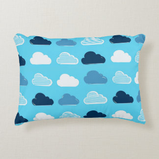 Minimal Clouds Pattern – Blue Sky Vibes Decorative Cushion