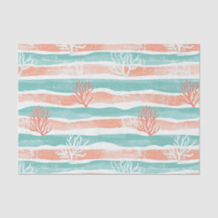 Minimal Coastal Coral Pattern Tissue Paper