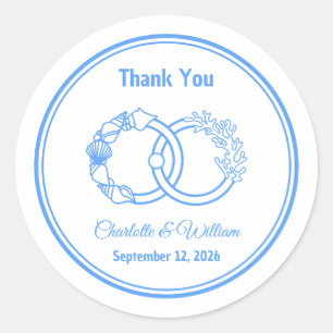 Minimal Coastal Interlocking Rings Classic Round Sticker