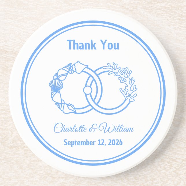Minimal Coastal Interlocking Rings Coaster (Front)