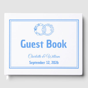 Minimal Coastal Interlocking Rings Guest Book