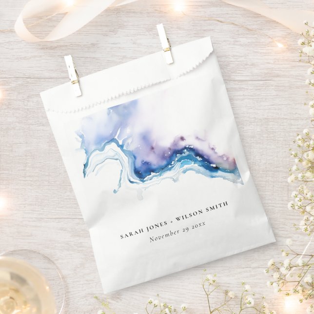 Minimal Coastal Sea Beach Watercolor Wedding Favour Bags (Clipped)
