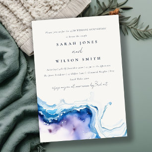 Minimal Coastal Sea Beach Wedding Anniversary  Invitation
