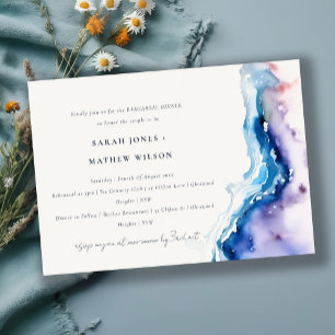 Minimal Coastal Sea Beach Wedding Rehearsal Dinner Invitation