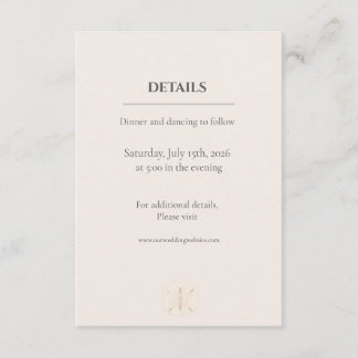 Minimal Coastal Wedding Enclosure Card