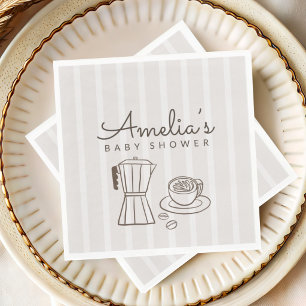 Minimal Coffee Themed Baby Shower Napkin