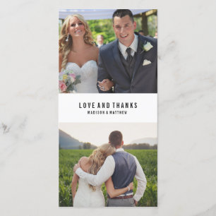 Minimal Collage Wedding Thank You Photo Card