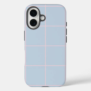 Minimal Color Grid Check Pattern iPhone 16 Case