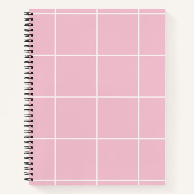Minimal Color Grid Check Pattern Notebook (Front)