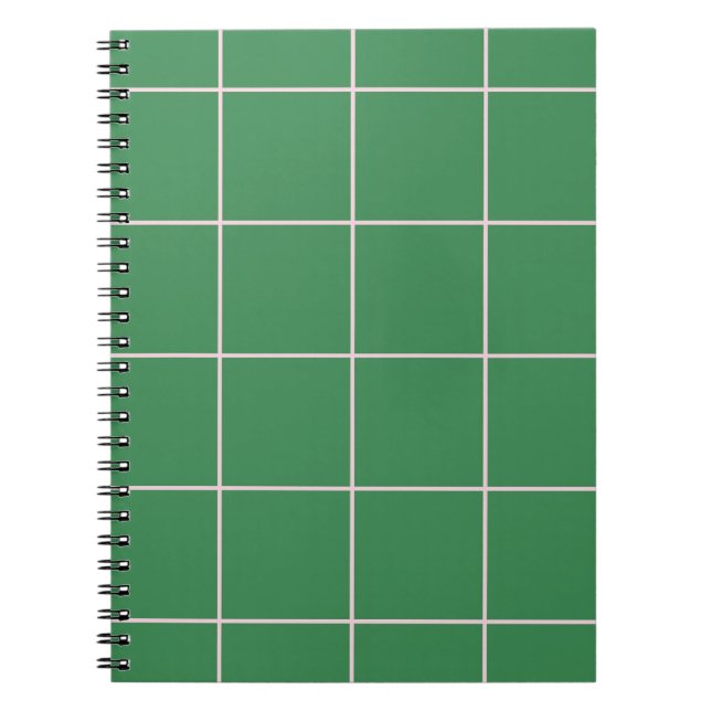 Minimal Color Grid Check Pattern Notebook (Front)