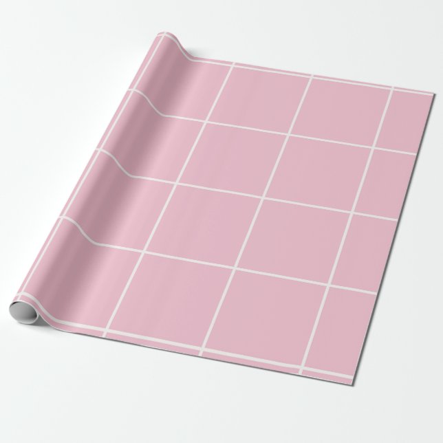 Minimal Color Grid Check Pattern Wrapping Paper (Unrolled)