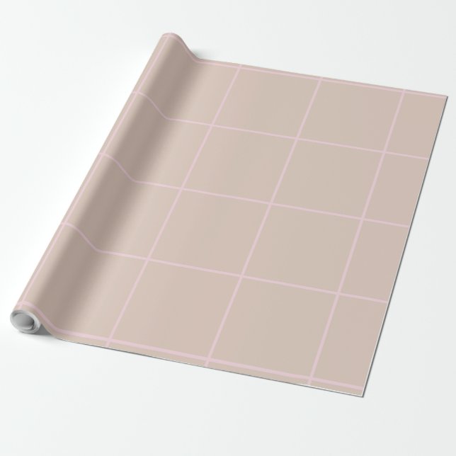 Minimal Color Grid Check Pattern Wrapping Paper (Unrolled)