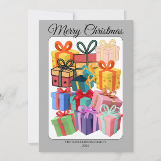 Minimal Colorful Gifts Holiday Card