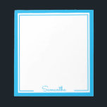 Minimal Colour Border Personalised Name Notepad<br><div class="desc">Simple and elegant personalised notepad design. Easy to use template. Just type in your own name to make it your own. Two Square Border style design with other colours available. Great for custom office,  school,  or personal stationery.</div>