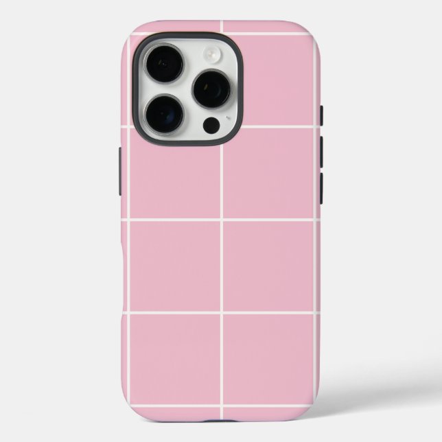 Minimal Colour Grid Check Pattern Case-Mate iPhone Case (Back)