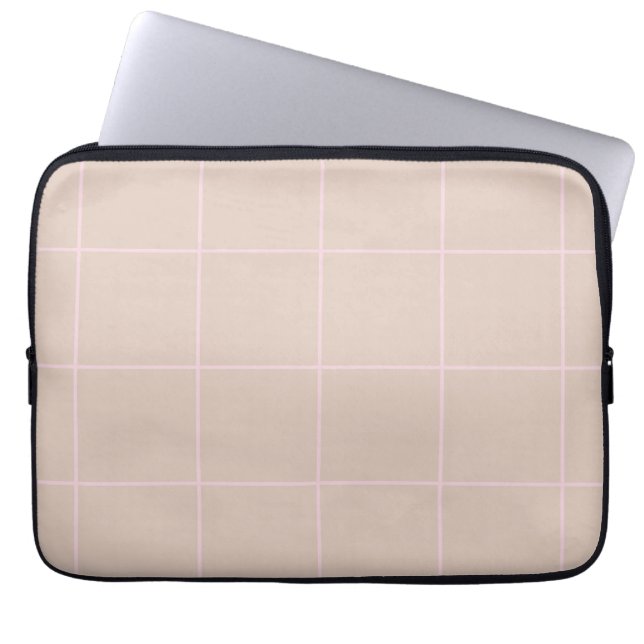 Minimal Colour Grid Check Pattern Laptop Sleeve (Front)