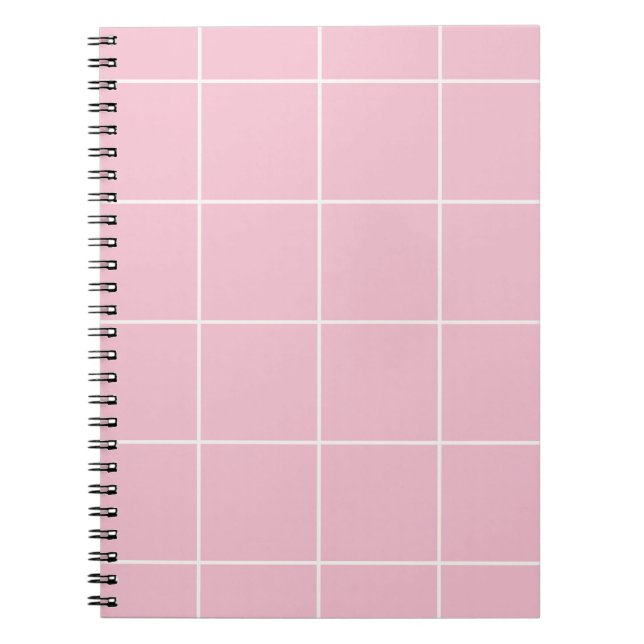 Minimal Colour Grid Check Pattern Notebook (Front)