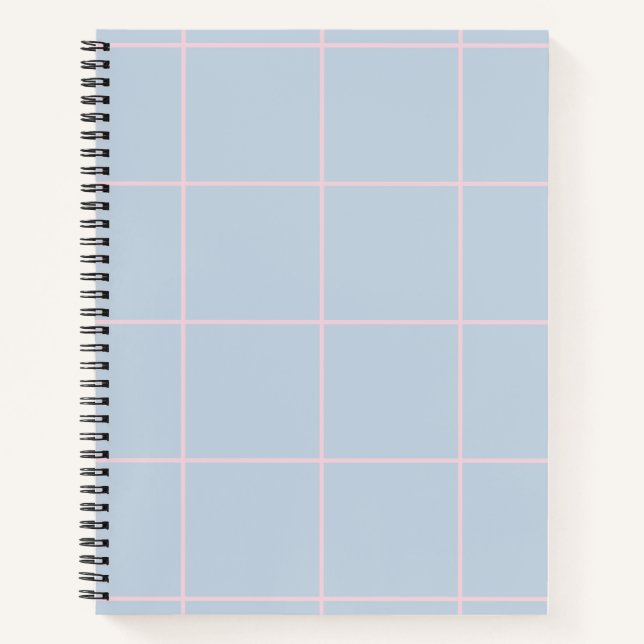 Minimal Colour Grid Check Pattern Notebook (Front)