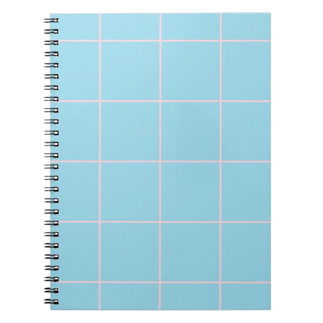 Minimal Colour Grid Check Pattern Notebook (Front)
