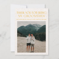 Minimal Colour Palette Photo Groomsman Info Card
