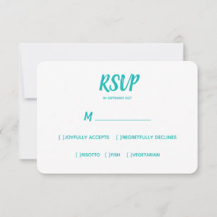 Minimal Colour Wedding RSVP Meal Choice