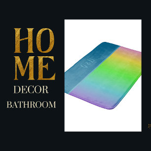 minimal colourful lgbtq gay pride month bath mat