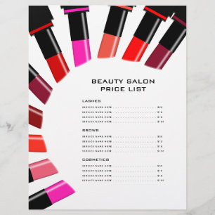 Minimal Colourful Lipsticks Beauty Salon Price Lis Flyer