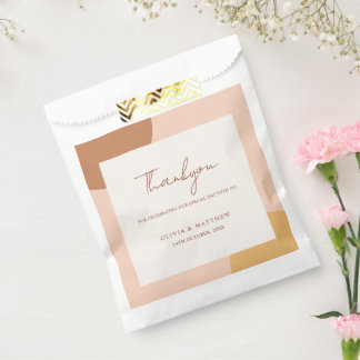 Minimal Colourful Retro Boho Arch Thank You Weddin Favour Bags