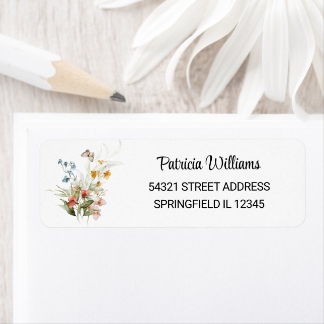 Minimal Colourful Still Life Floral Return Address (Insitu)