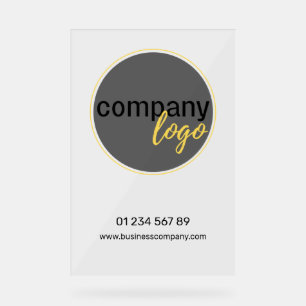 MINIMAL COMPANY BUSINESS LOGO IMAGE PHONE WEBSITE ACRYLIC SIGN
