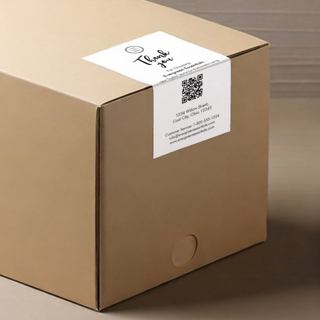 Minimal Company Logo QR Code Large Box Seal Label (Creator Uploaded)