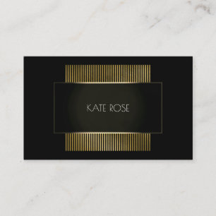 Minimal Conceptual Black Gold Hairdresser Business Card
