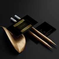 Minimal Conceptual Geometric Black Gold Frame Glam