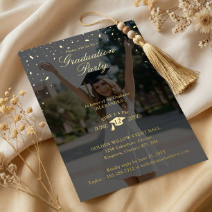 Minimal Confetti Bold Graduation Year Photo Party