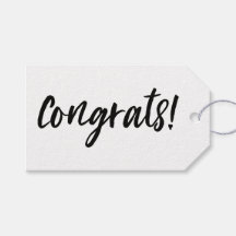 Minimal Congratulations Gift Tag - Monochrome