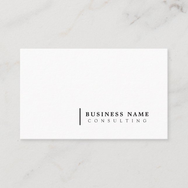 Minimal Consulting Company Modern Typography Business Card (Front)
